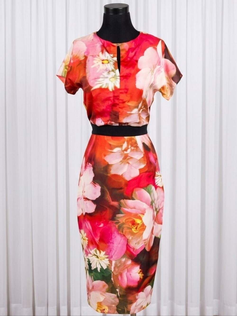 Ted Baker Floral Pencil Skirt Two-Piece Set - Pink Red Multi
